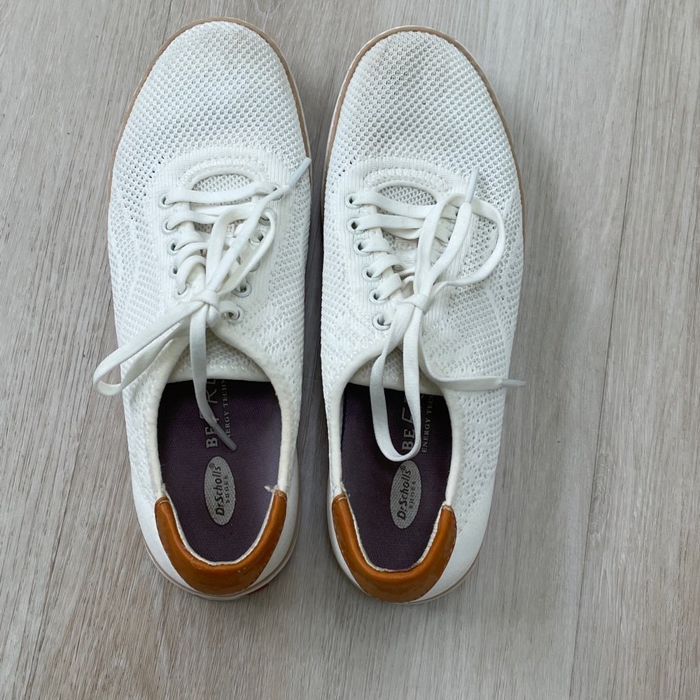 Dr Scholls Mesh Knit White Mesh Sneakers